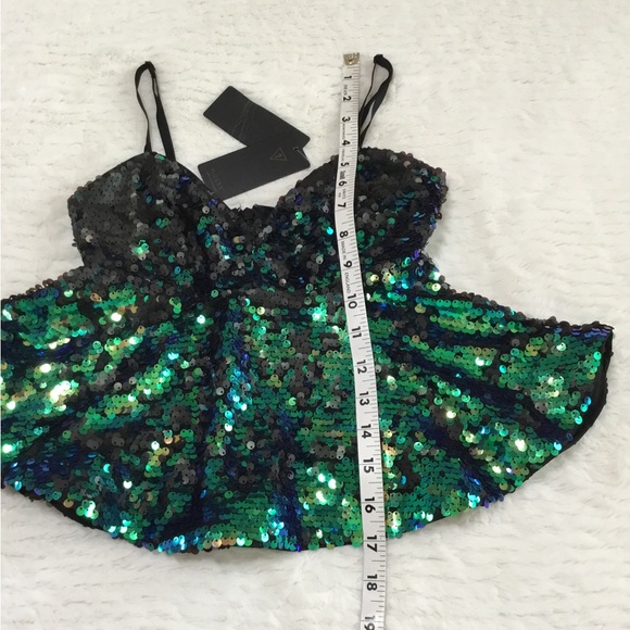 Guess peplum sequin shirt size XXS NWT $69 - Picture 3 of 9